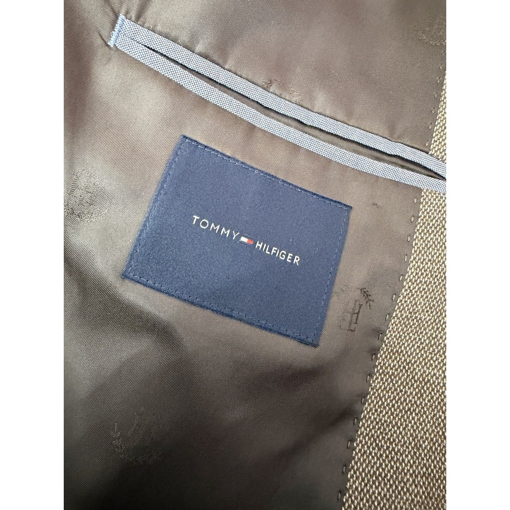 Tommy Hilfiger Sports Coat Jacket Trim Fit Size 46R Brown Tan - Picture 7 of 8